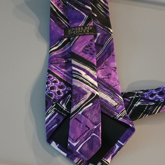 (J28) Purple Patterned Tie - Picture 4 of 4